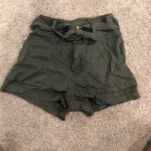 Abercrombie Army green high waisted shorts